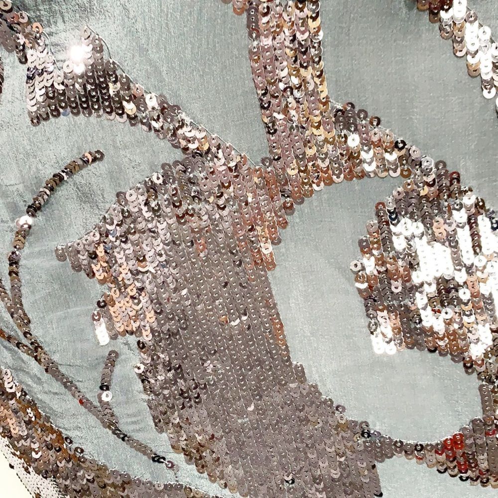 Velvet by Graham & Spencer Grey Sequin Top XS - Picture 7 of 11